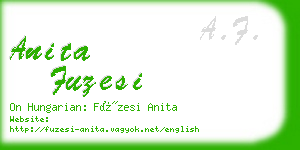 anita fuzesi business card